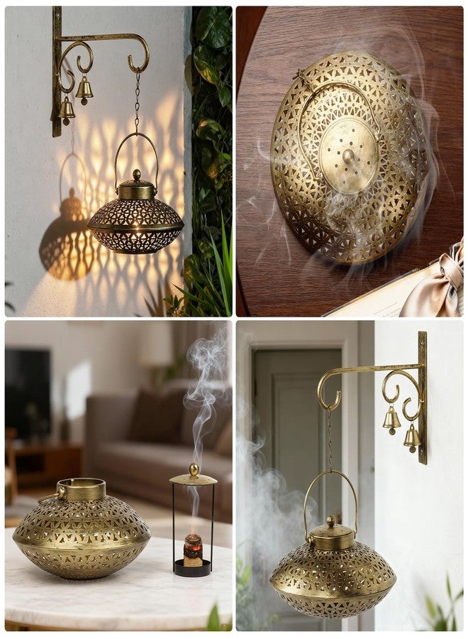 Lotoo Hanging Incense Burner, Cone Incense Holder with Brass Bells, Vintage Antique Home Room Wall Decor for House Warming Spiritual Reiki Yoga Meditation Gifts for Women Men - Image 5